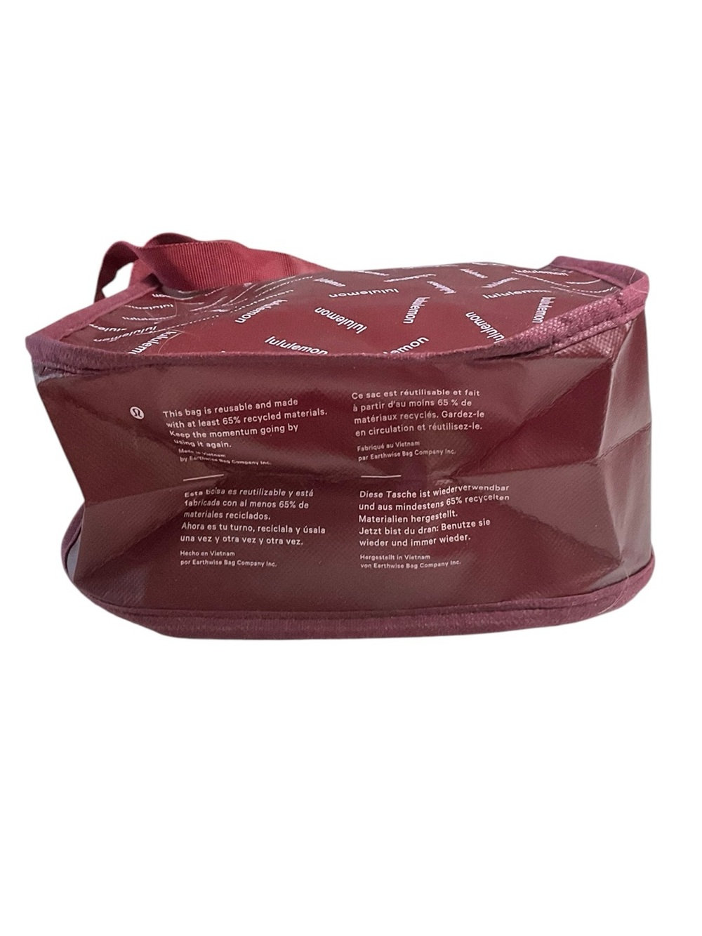lululemon athletica Maroon Logo Print Tote Bag Burgundy - Picture 3 of 4